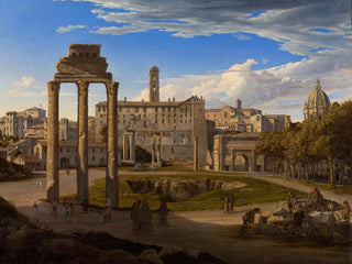 Vue du Forum Romain vers le Capitole - Johann Heinrich Schilbach — vy av konstverket