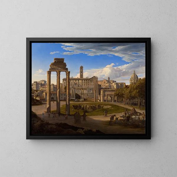 Vue du Forum Romain vers le Capitole - Johann Heinrich Schilbach — inramlat konstverk på väggen