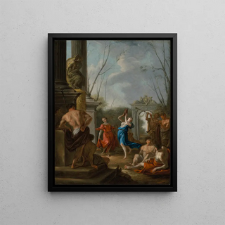 Johann Heinrich Schnfeld - A Bacchanale in a classical courtyard.webp
