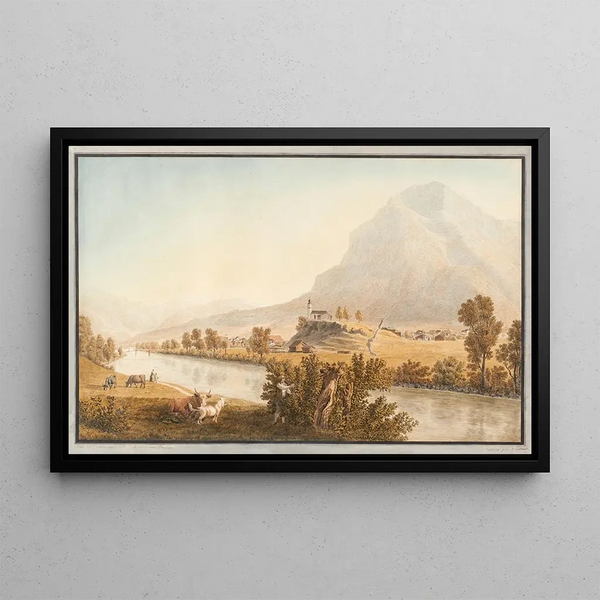 Glaris du Nord - Johann Jakob Biedermann — inramlat konstverk på väggen
