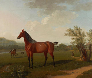Hästar i landskapet - Johann Jakob Biedermann — vy av konstverket