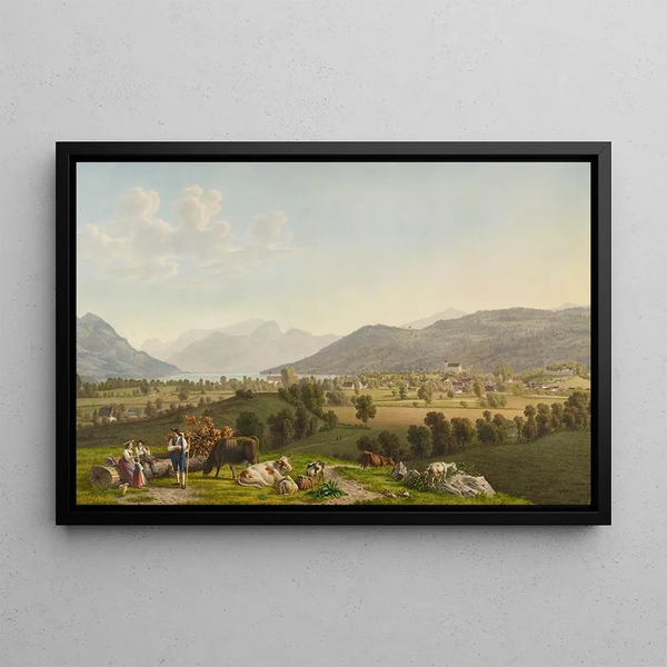Vue de Sarnen - Johann Jakob Biedermann — inramlat konstverk på väggen