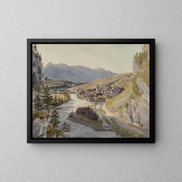 Feldkirch - Johann Jakob Meyer — inramlat konstverk på väggen