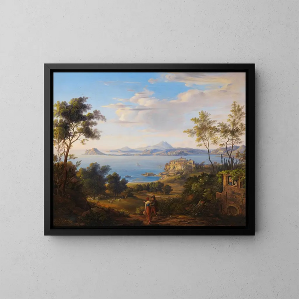 La baie de Pouzzoles près de Naples - Johann Joachim Faber — inramlat konstverk på väggen
