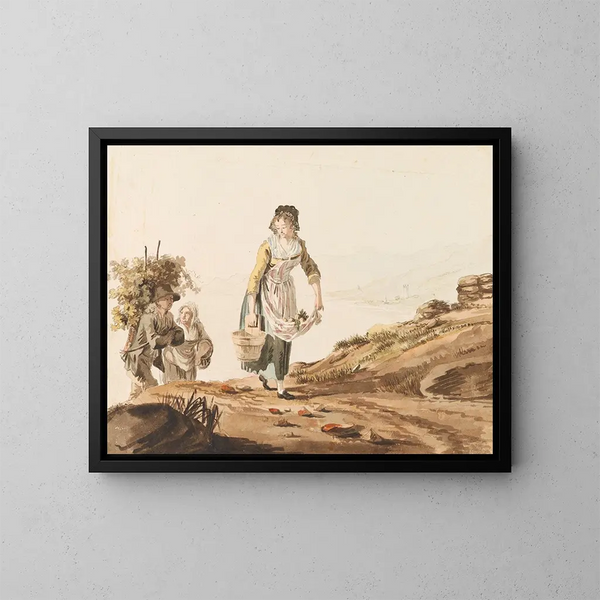Landsbygdsmänniskor i Lavaux - Johann Karl Müllner — inramlat konstverk på väggen