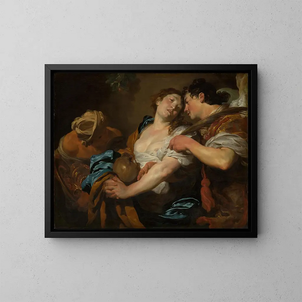 La Tentation de sainte Marie Madeleine - Johann Liss — inramlat konstverk på väggen