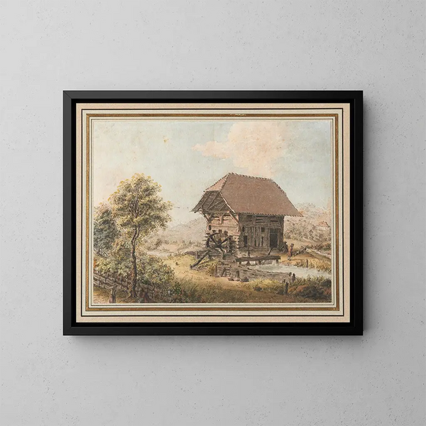 Vue d'un moulin dans le Mittelland bernois - Johann Ludwig Aberli — inramlat konstverk på väggen