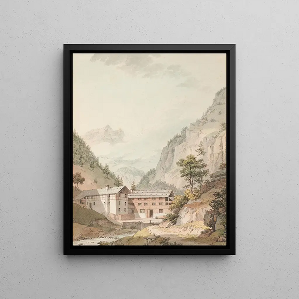 Bad Weissenburg - Johann Ludwig Aberli — inramlat konstverk på väggen