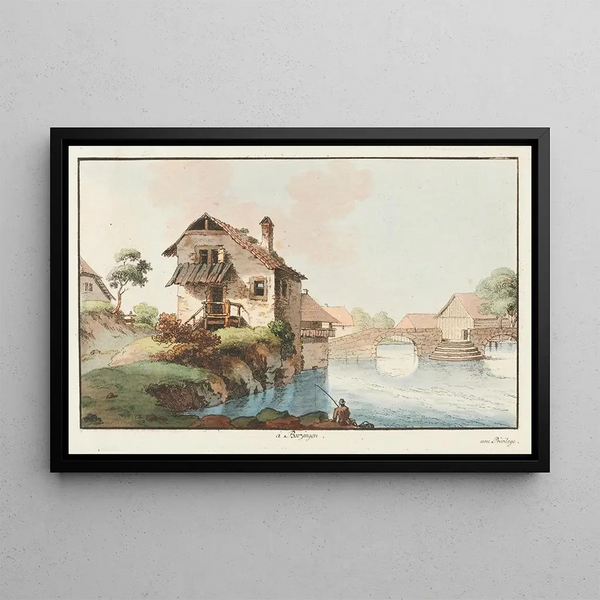 Boezingen - Johann Ludwig Aberli — inramlat konstverk på väggen