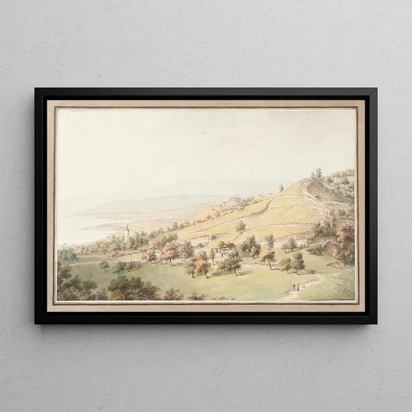Vue de Lausanne - Johann Ludwig Aberli — inramlat konstverk på väggen