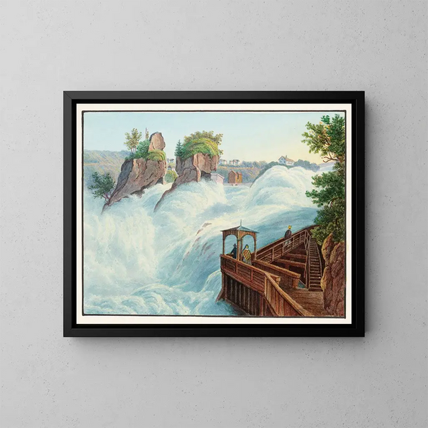 Vue de la chute du Rhin prise de Fichetz - Johann Ludwig Bleuler — inramlat konstverk på väggen