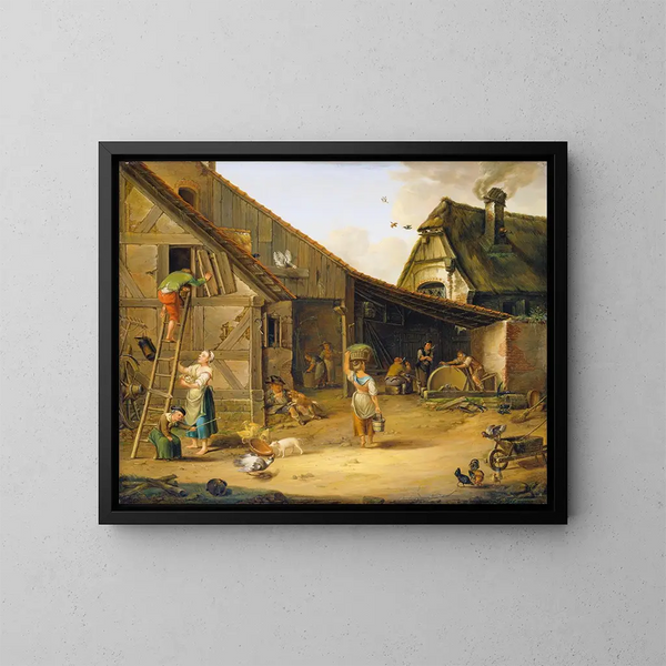 En gård - Johann Ludwig Ernst Morgenstern — inramlat konstverk på väggen