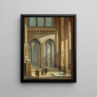 Johann Ludwig Ernst Morgenstern - A church interior with figures dressed in seventeenthcentury costume.webp