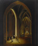 ett inomhusinteriör av en kyrka upplyst av ljuslyktor - Johann Ludwig Ernst Morgenstern — vy av konstverket