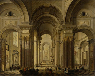 ett barockkyrkorinteriör - Johann Ludwig Ernst Morgenstern — vy av konstverket
