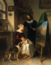La famille du peintre dans son atelier - Johann Matthias Ranftl — vy av konstverket