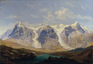 Johann Michael Sattler - Wetterhorn Mettenberg und Eiger mit den beiden dazwischenliegenden Grindelwaldgletschern.webp