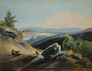 Johann Moritz Rugendas - Paisaje de sendero con el Iztacchuatl en la lejana.webp