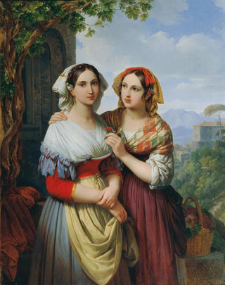 Johann Nepomuk Ender - Two Girls In A Landscape.webp