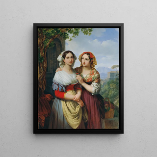 Johann Nepomuk Ender - Two Girls In A Landscape.webp