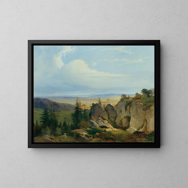 La lande de Wiener Neustadt vue de Wetzelsdorf - Johann Nepomuk Passini — inramlat konstverk på väggen