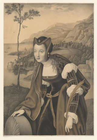 Johann Nepomuk Strixner - Saint Christina with millstone in a landscape.webp