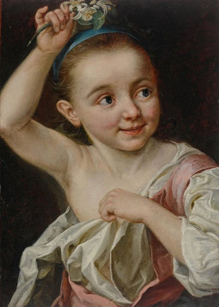 Johann Nikolaus Grooth - Young girl holding a flower.webp