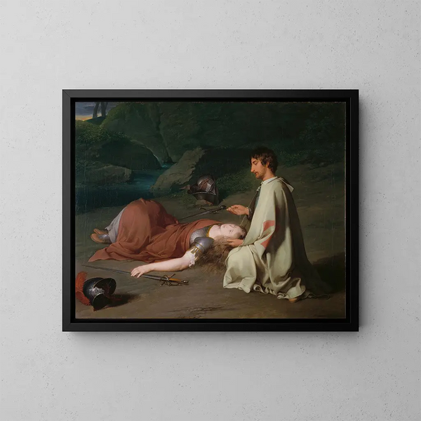 Le baptême de Chlorinde - Johann Peter Krafft — inramlat konstverk på väggen