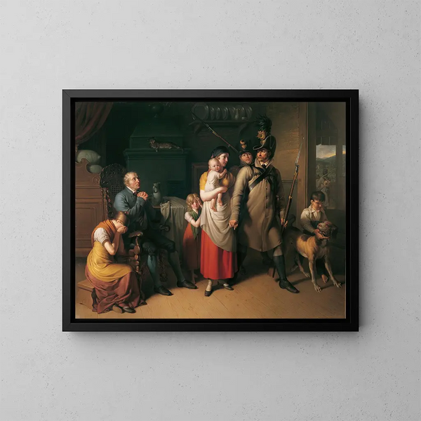 Le retour du landwehrmann - Johann Peter Krafft — inramlat konstverk på väggen