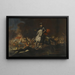porträtt av ryttaren kommendant Johann Kaspar Freiherr von Hillesheim 1679-1761 framför ett slag - Johann Philipp von der Schlichten — inramlat konstverk på väggen