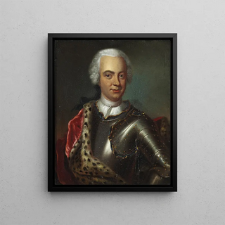 Johann Salomon Wahl - Portrt af en ung mand med kyrads og rd kbe foret med hermelin.webp