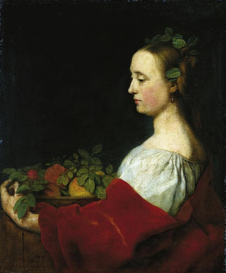 Johann Ulrich Mayr - Woman Holding a Basket of Fruit.webp