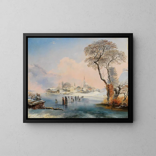 Johann Werner - Ice skating by Maria Wrth on Lake Wrthersee.webp
