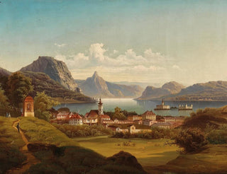 Johann Wilhelm Jankowsky - Gmunden mit Schlo Ort am Traunsee.webp