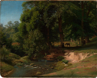 Sur l'Alb I med ryttare i vila - Johann Wilhelm Schirmer — vy av konstverket