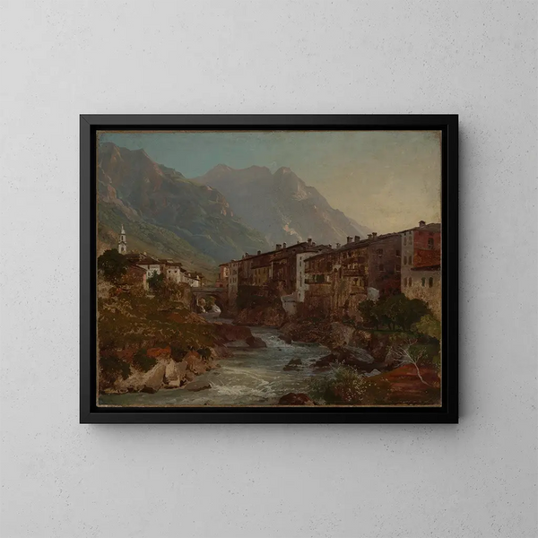 Vue sur Chiavenna - Johann Wilhelm Schirmer — inramlat konstverk på väggen