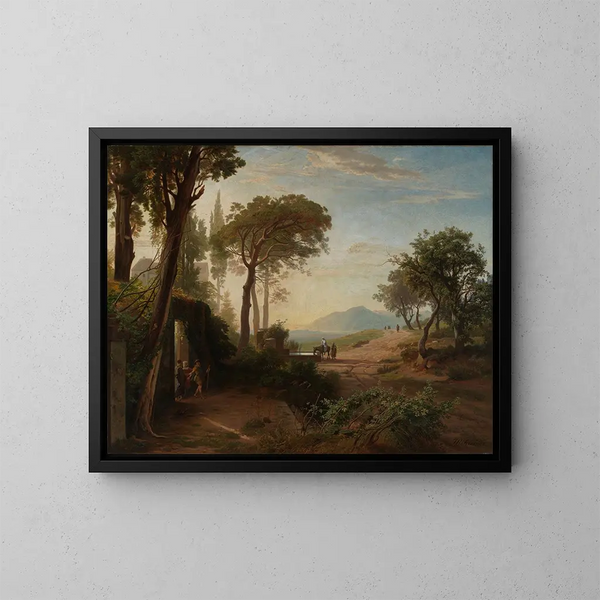 Le matin, le départ du voyageur vers Jéricho - Johann Wilhelm Schirmer — inramlat konstverk på väggen