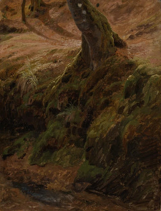 Johann Wilhelm Schirmer - Waldbschung mit Baumstamm.webp