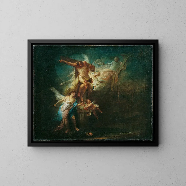 Le Christ emmène le bon larron au paradis - Johann Wolfgang Baumgartner — inramlat konstverk på väggen