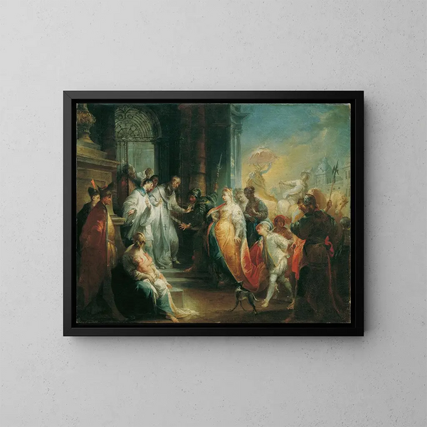 Le rejet de l'impératrice Eudoxie par saint Jean Chrysostome - Johann Wolfgang Baumgartner — inramlat konstverk på väggen