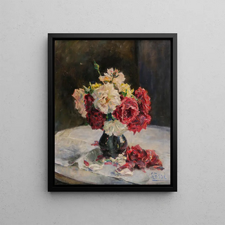 Johanna Lssl - Ein Rosenstrau in einer Vase.webp