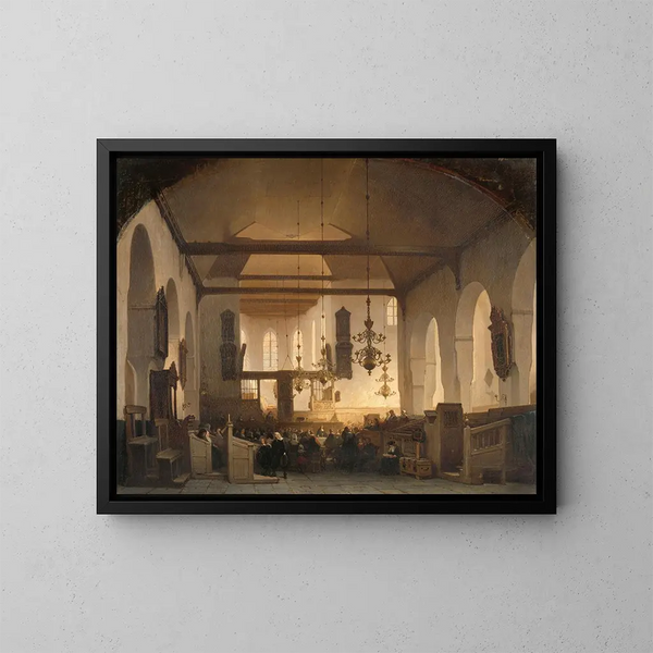 En servis till Geertekerk i Utrecht - Johannes Bosboom — inramlat konstverk på väggen