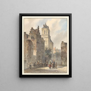 Johannes Bosboom - Gezicht op het stadhuis van Delft.webp