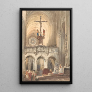 Johannes Bosboom - Kerkinterieur met mis.webp