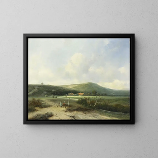 Vue dans les dunes - Johannes Franciscus Hoppenbrouwers — inramlat konstverk på väggen