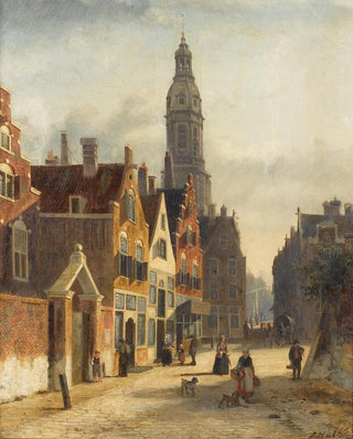 Johannes Frederik Hulk - A busy Dutch street.webp