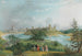 Les ruines de la forteresse d'Ivangorod Johannesstadt et une partie de Narva vues depuis la hauteur de Joachimsthal - Johannes Hau — vy av konstverket