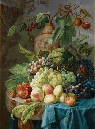 Johannes Hendrik Fredriks - Still Life With Fruit On A Stone Table.webp