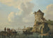 Tirant les filets au coucher du soleil - Johannes Hermanus Koekkoek — vy av konstverket