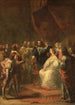 Tromp presenterar den unge prinsen Guillaume av Orange för kung Charles I av England 1641 - Johannes Hinderikus Egenberger — vy av konstverket